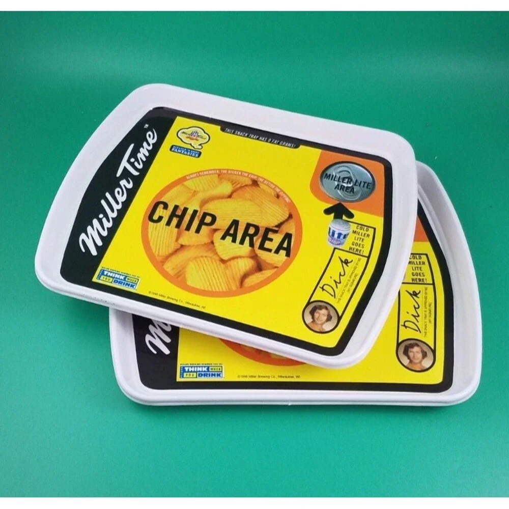 2x 1998 Miller Time Snack Trays Vintage Advertising Miller Brewing Co Lite Beer